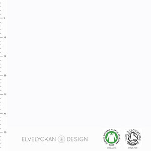 Swatch of Elvelyckan White Organic Cotton Jersey Rib Fabric. 
