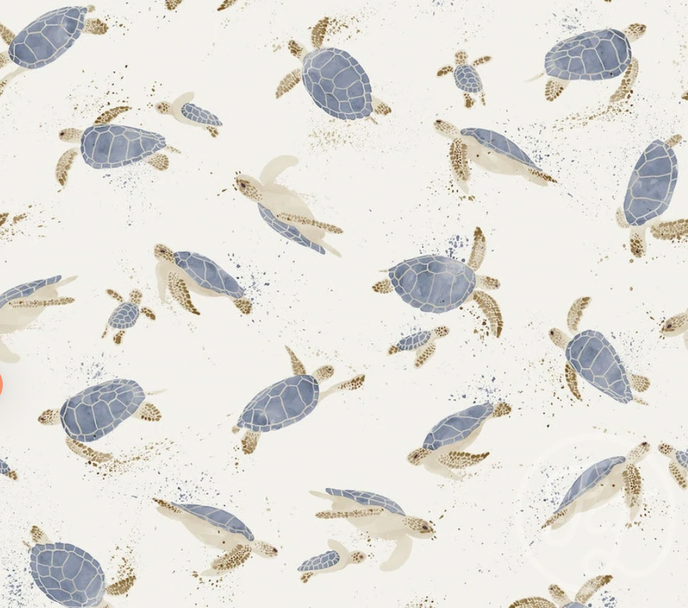 Family Fabrics Blue Turtles Cotton Jersey Knit