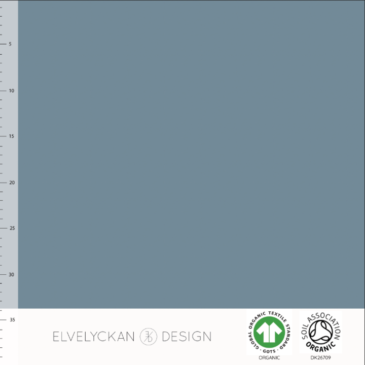 Elvelyckan Blue Solid Organic Jersey Cotton Ribbing