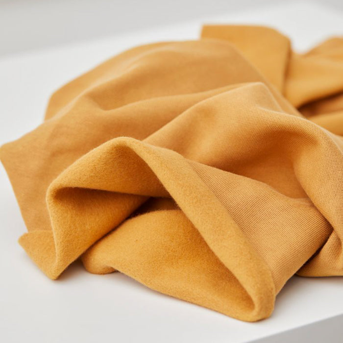 Mind The Maker Dry Mustard Organic Brushed Sweat Fabric