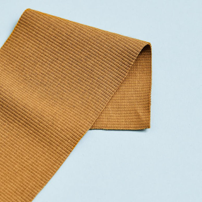 Mind the Maker Dry Mustard Organic 2x1 Rib Knit fabric