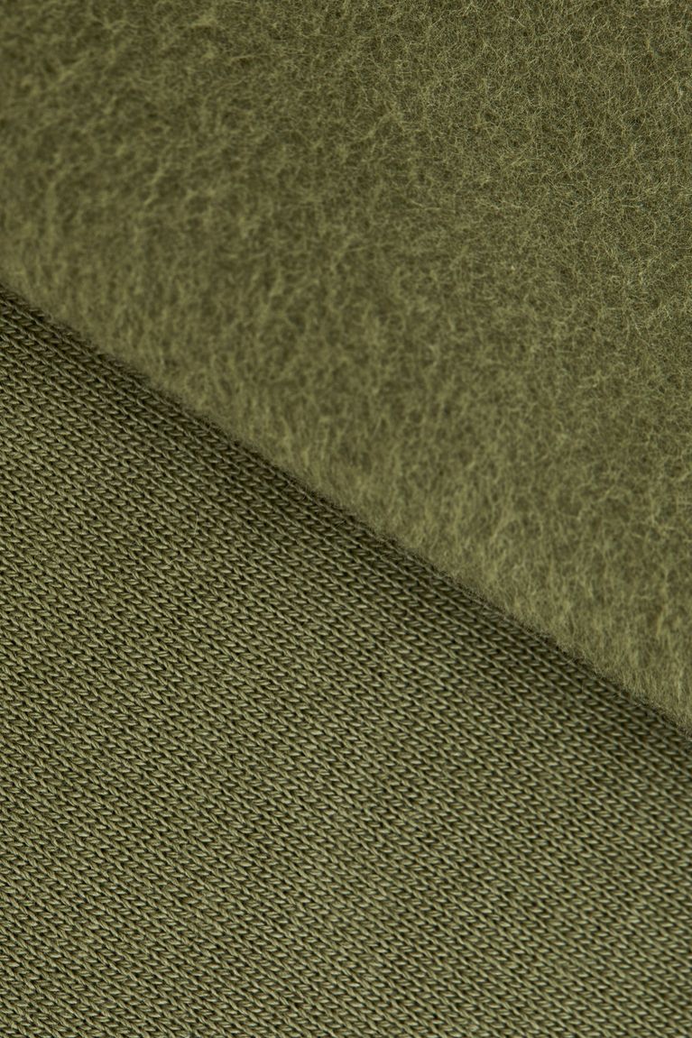 Mind the Maker Olive Green Organic Brushed Sweat fabric