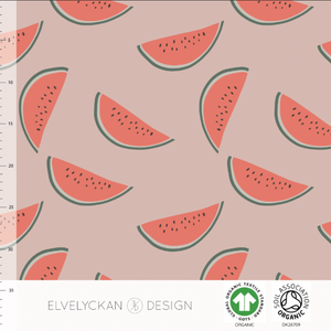 Elvelyckan Watermelon Rose Organic Cotton Jeresy Knit Fabric